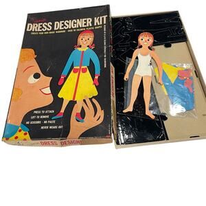 Colorforms Junior Dress Designer Kit Vintage 1960's Retro Doll Toy INCOMPLETE